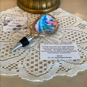 Hand Made Lilly Pulitzer Type Oyster Shell Wine Stopper~LAST CHANCE~ENDS 7/18!